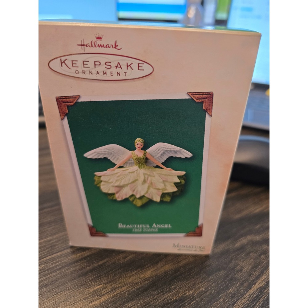 Hallmark Keepsake Beautiful Angel Tree Topper Miniature Porcelain Ornament Box